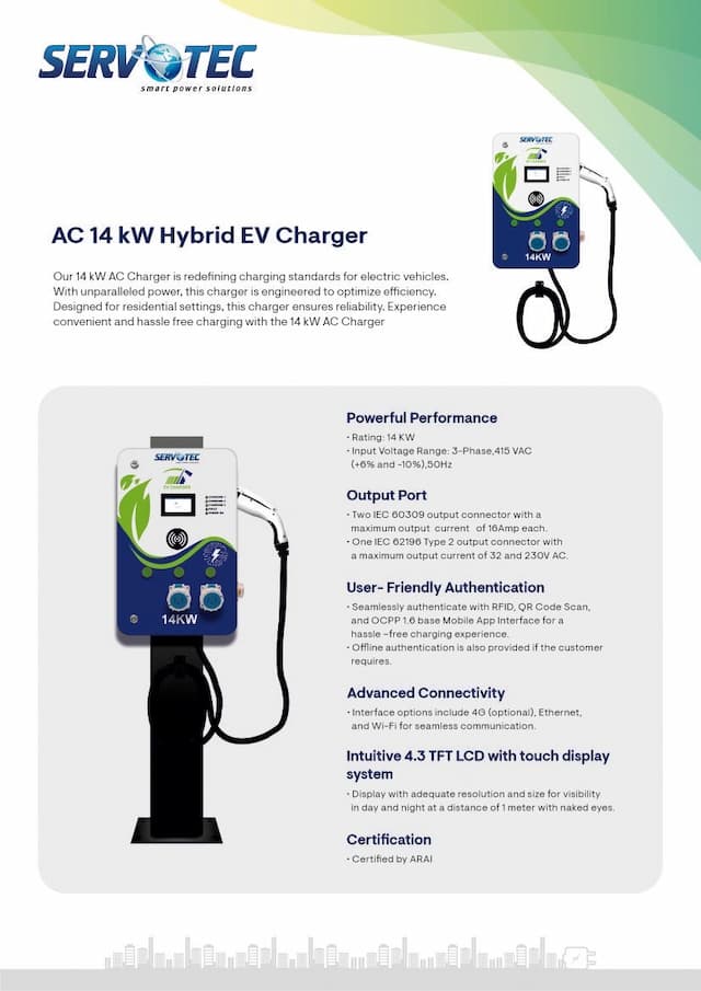 AC 14 kW Hybrid EV Charger