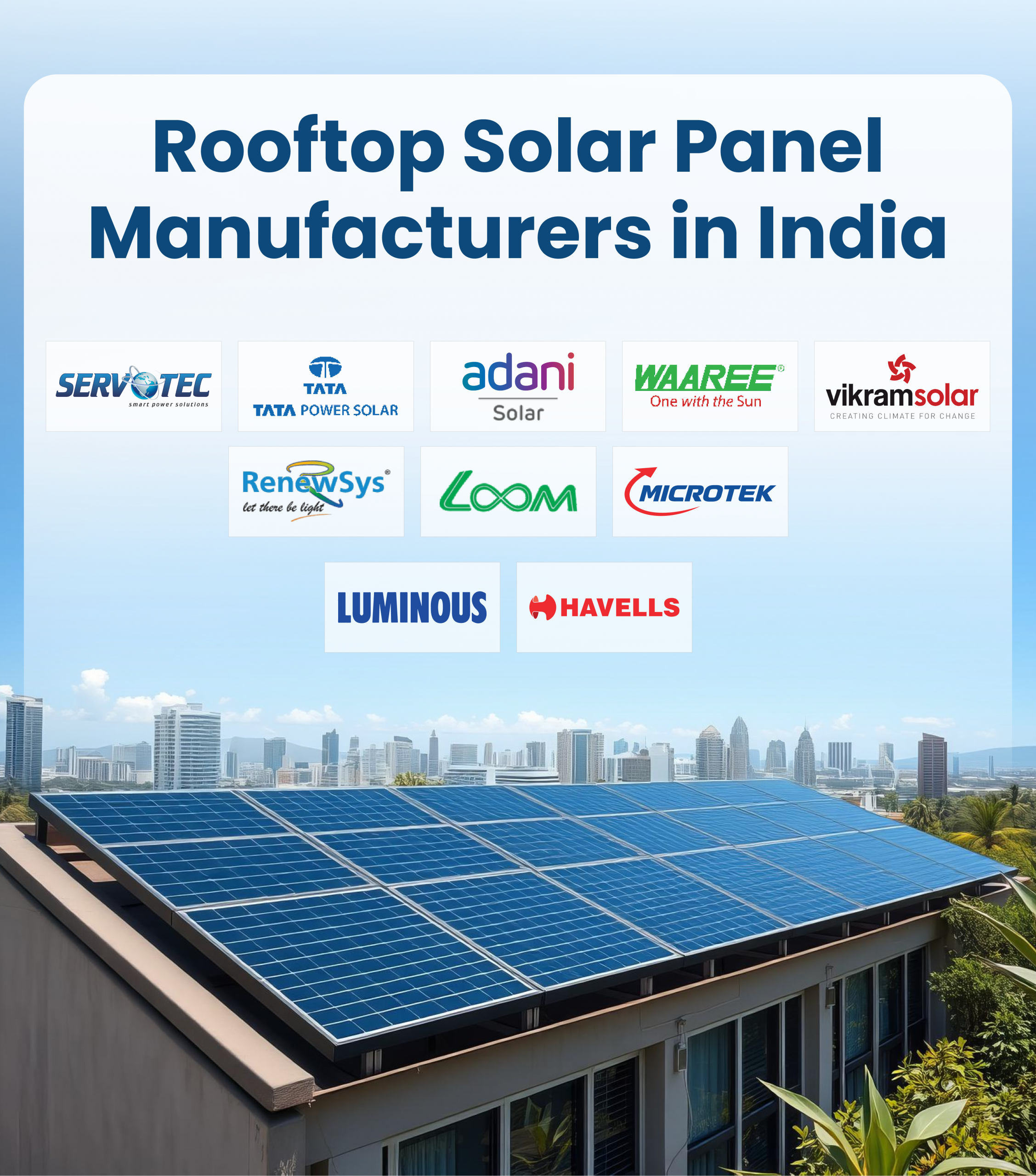 Top 10 Rooftop Solar Panel Manufacturers in India 2026